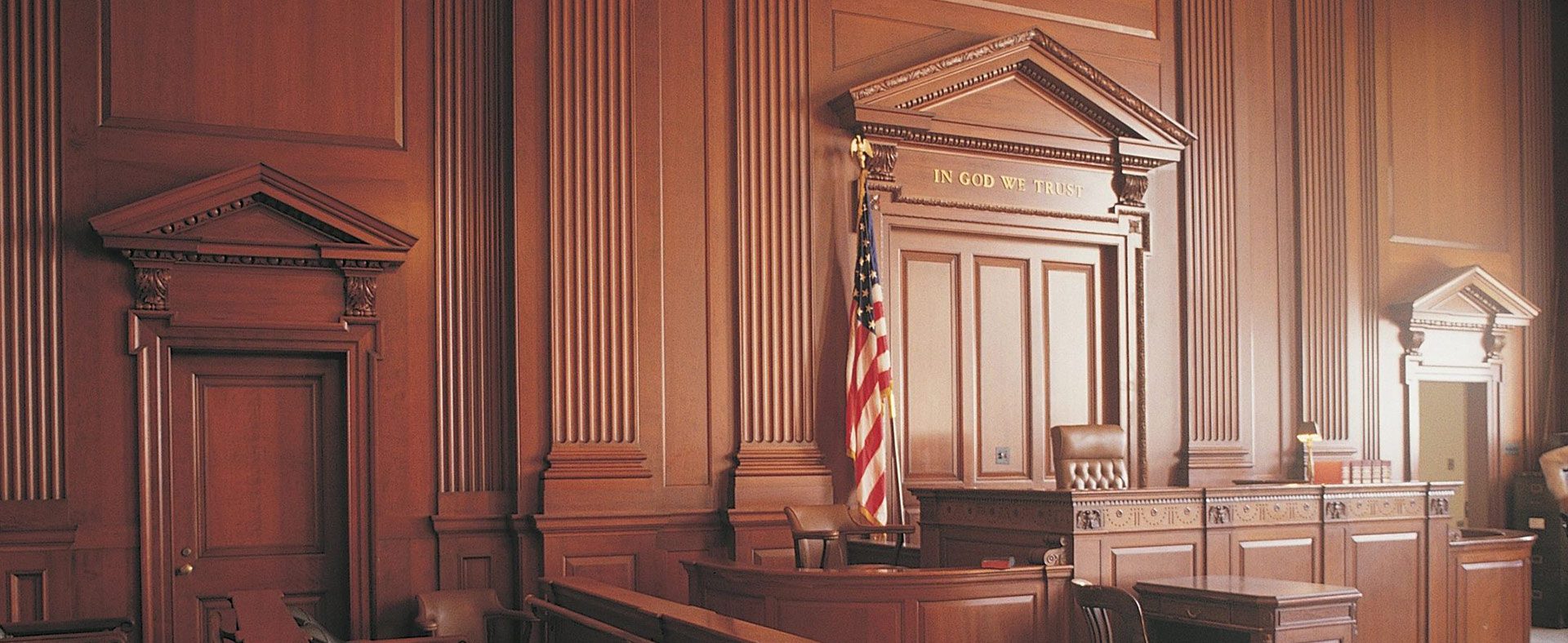 Inside of a courtroom